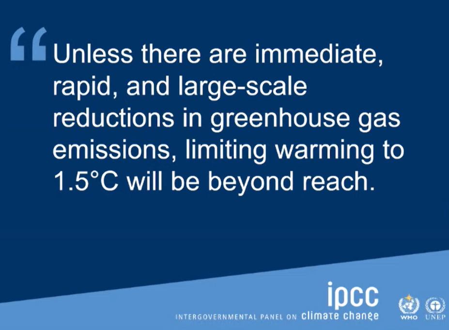 Screenshot uit de presentatie van het IPCC rapport nummer 6, 9 augustus 2021