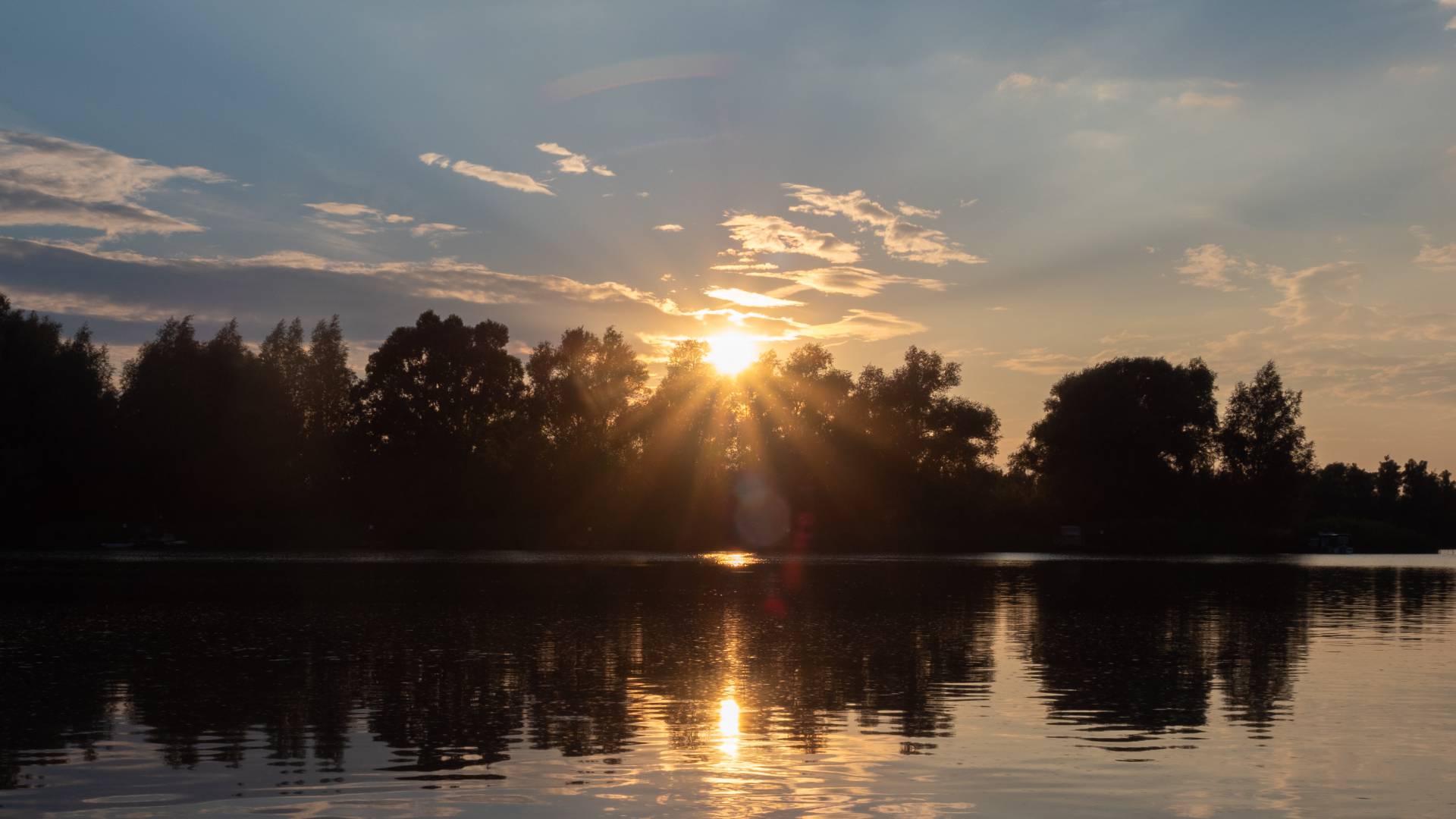 Zonsondergang in de Biesbosch, 5 augustus 2021