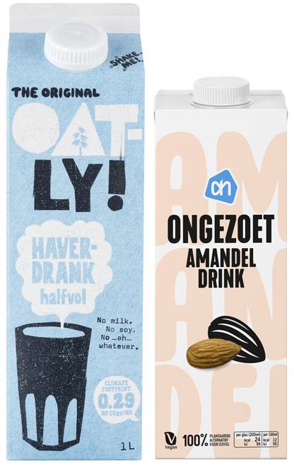 Oatly halfvol en amandeldrink ongezoet